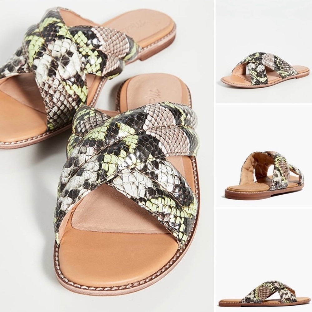 Madewell Snake Snakeskin Sandals Flip Flops 8.5
